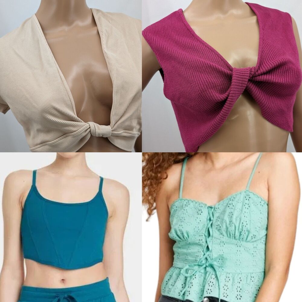 Target Plus Size Top Bundle Cropped Knit Twist Eyelet Summer 4 Pieces Cottage